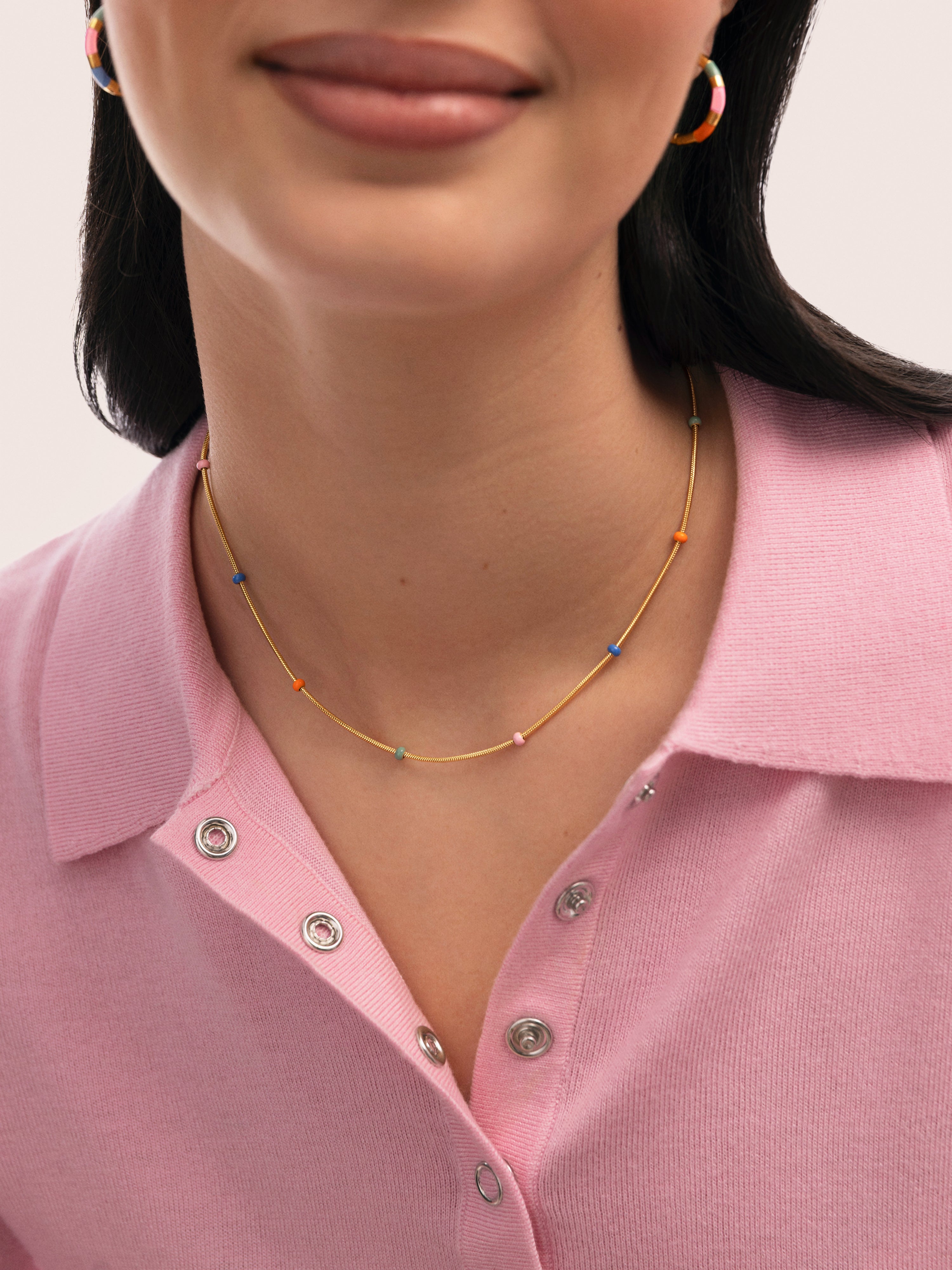 Collar Carla Enamel Acero Baño Oro