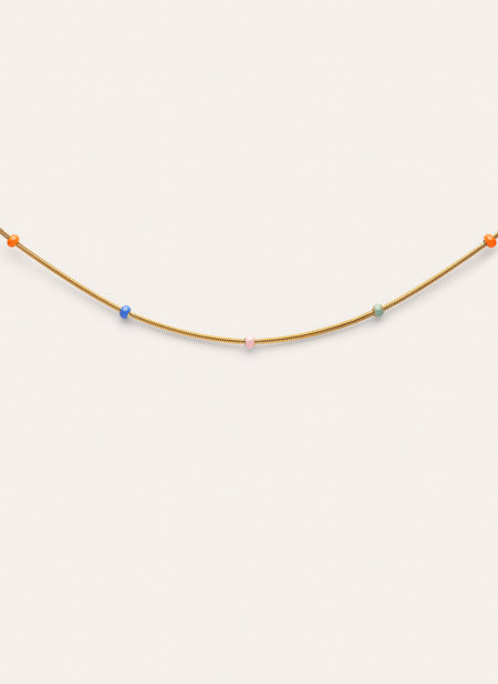 Collar Carla Enamel Acero Baño Oro