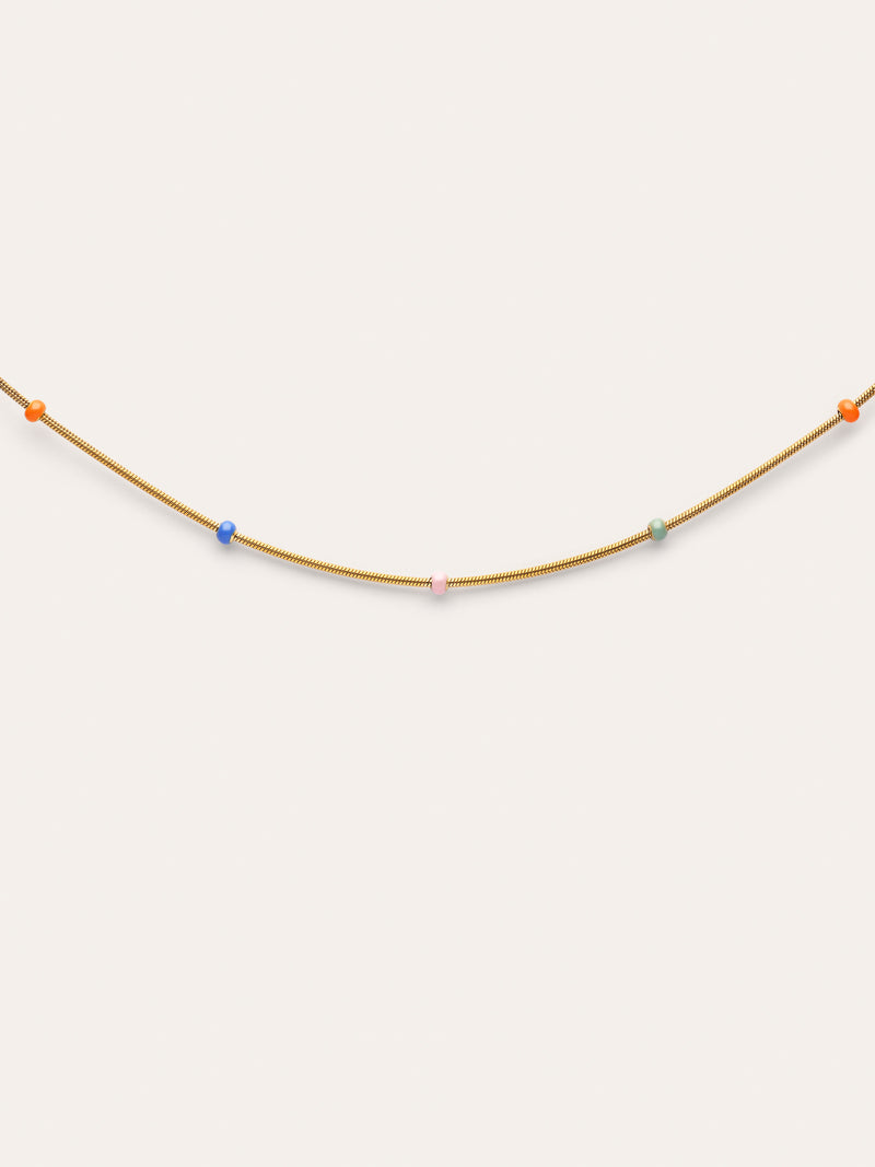 Collar Carla Enamel Acero Baño Oro