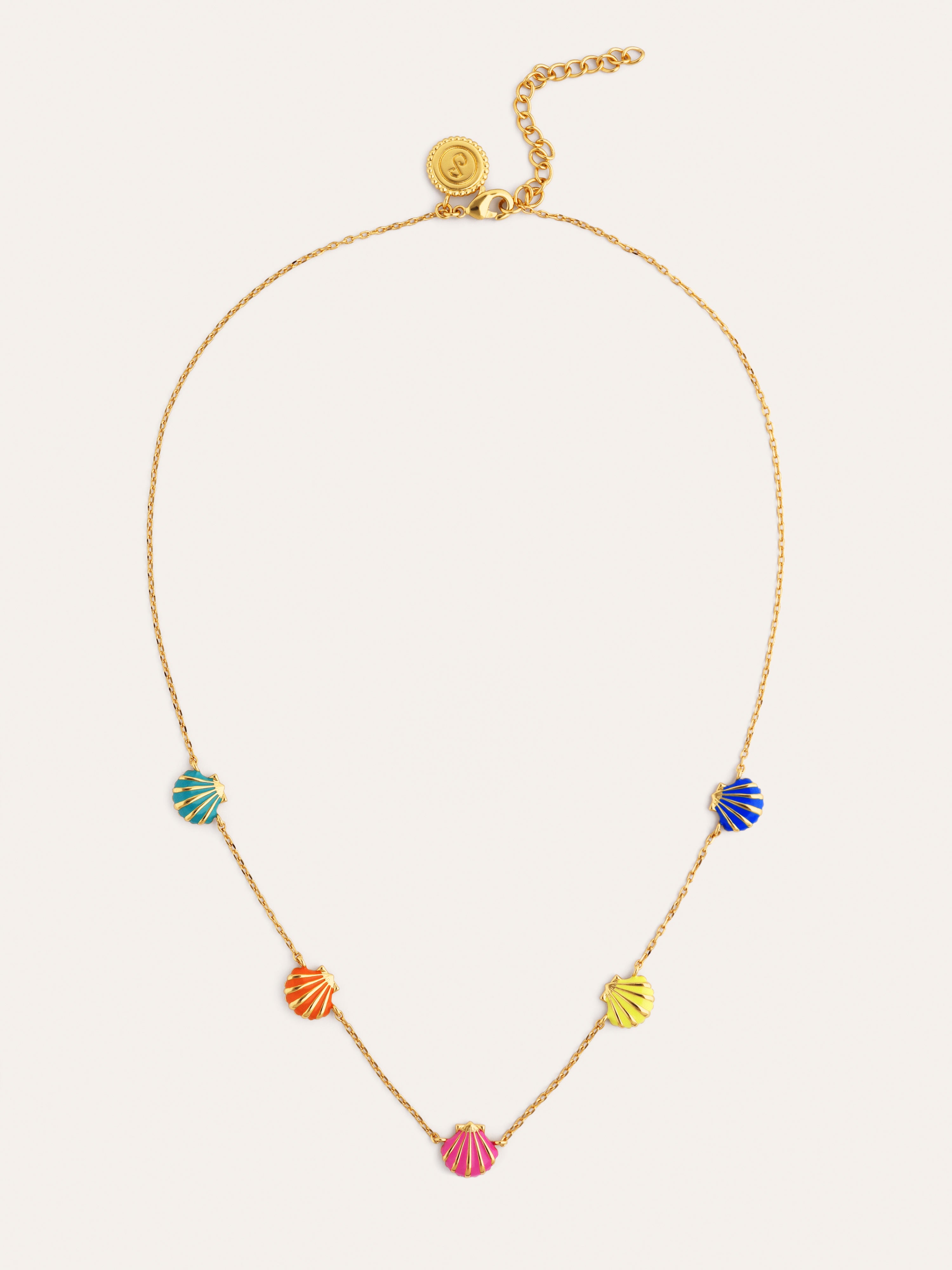 Collar Conchas Enamel Baño Oro