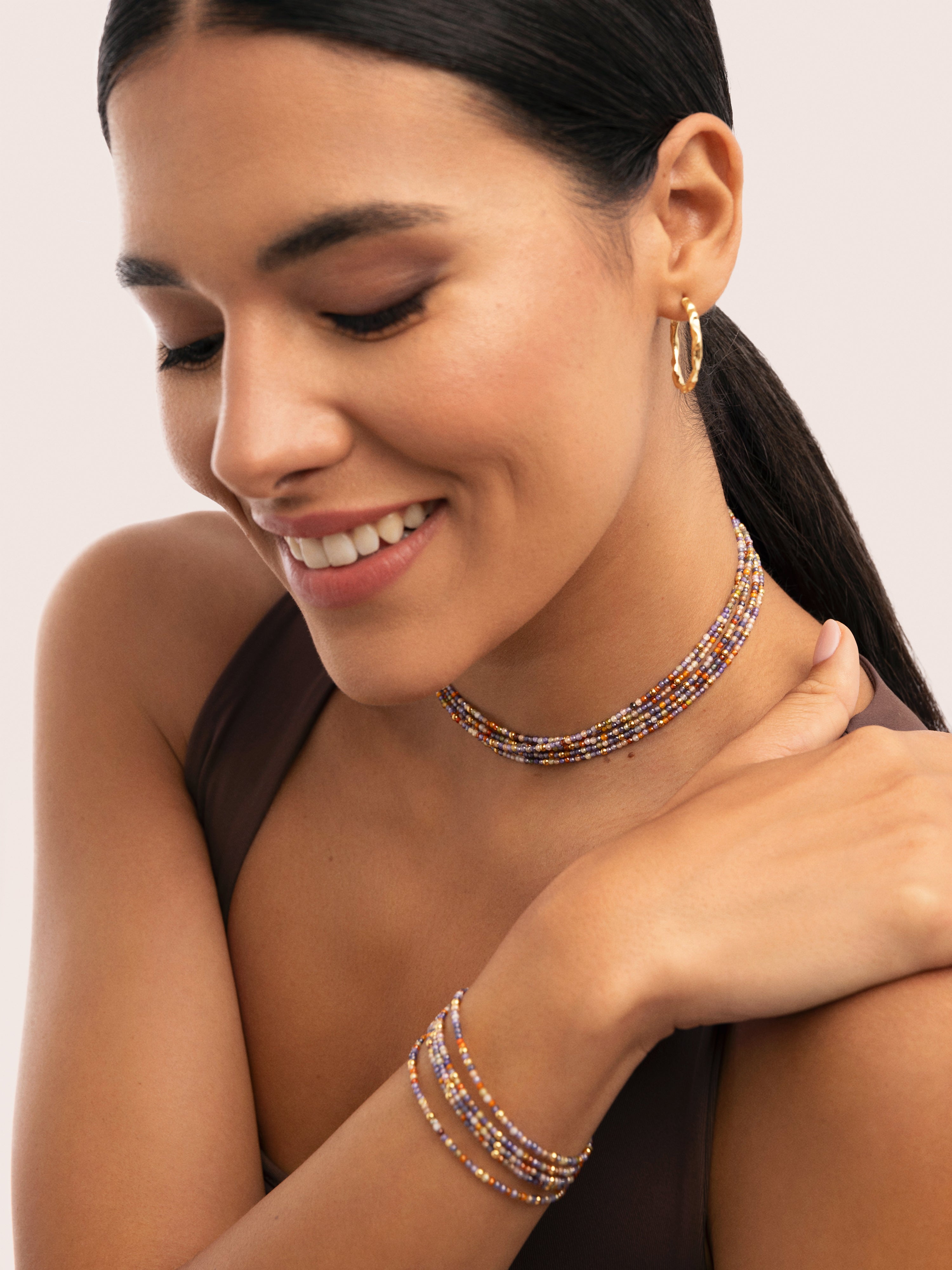 Choker Crystals Cleopatra Acero Baño Oro