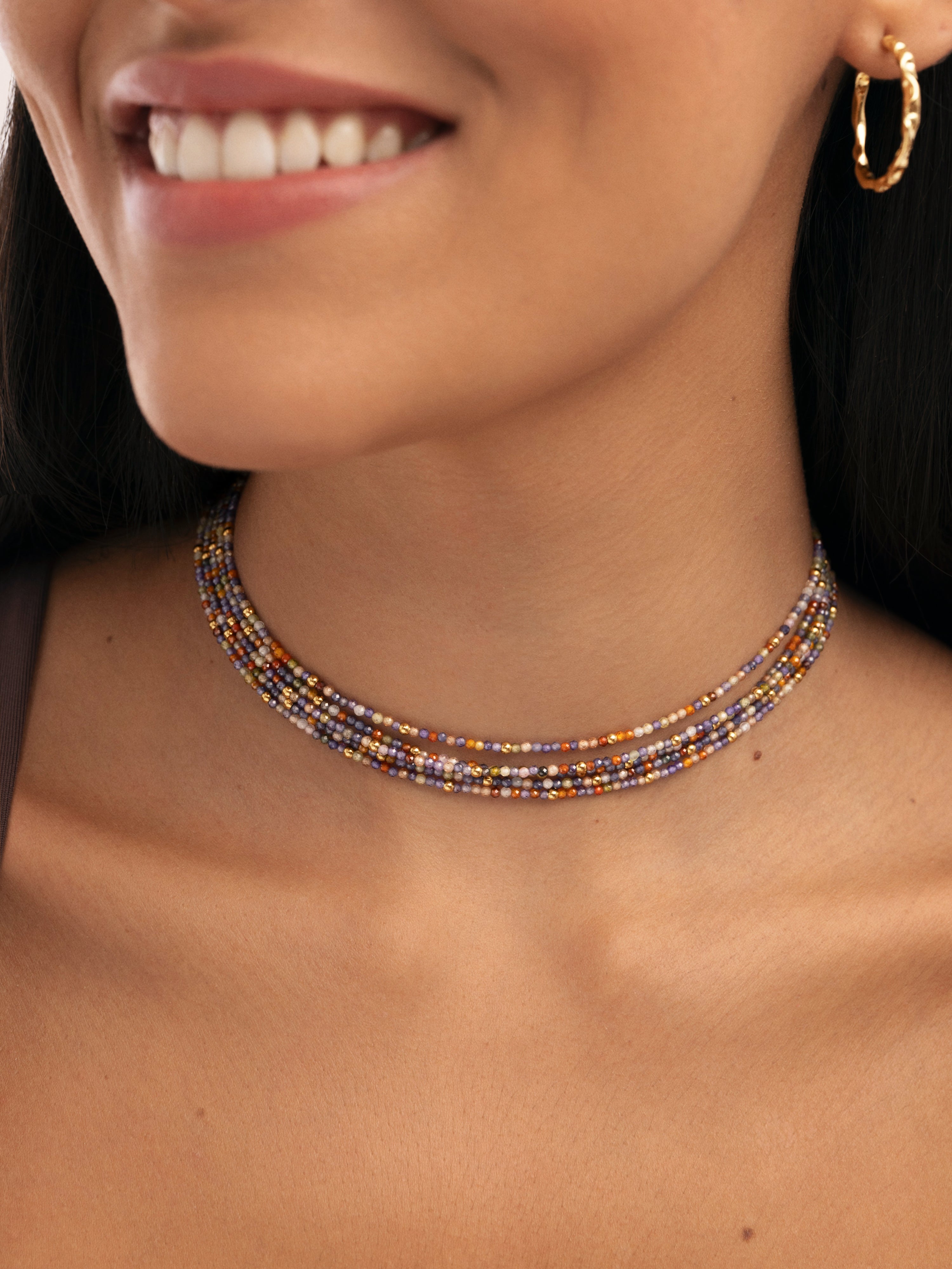 Choker Crystals Cleopatra Acero Baño Oro