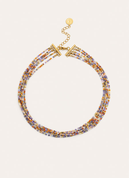 Choker Crystals Cleopatra Acero Baño Oro