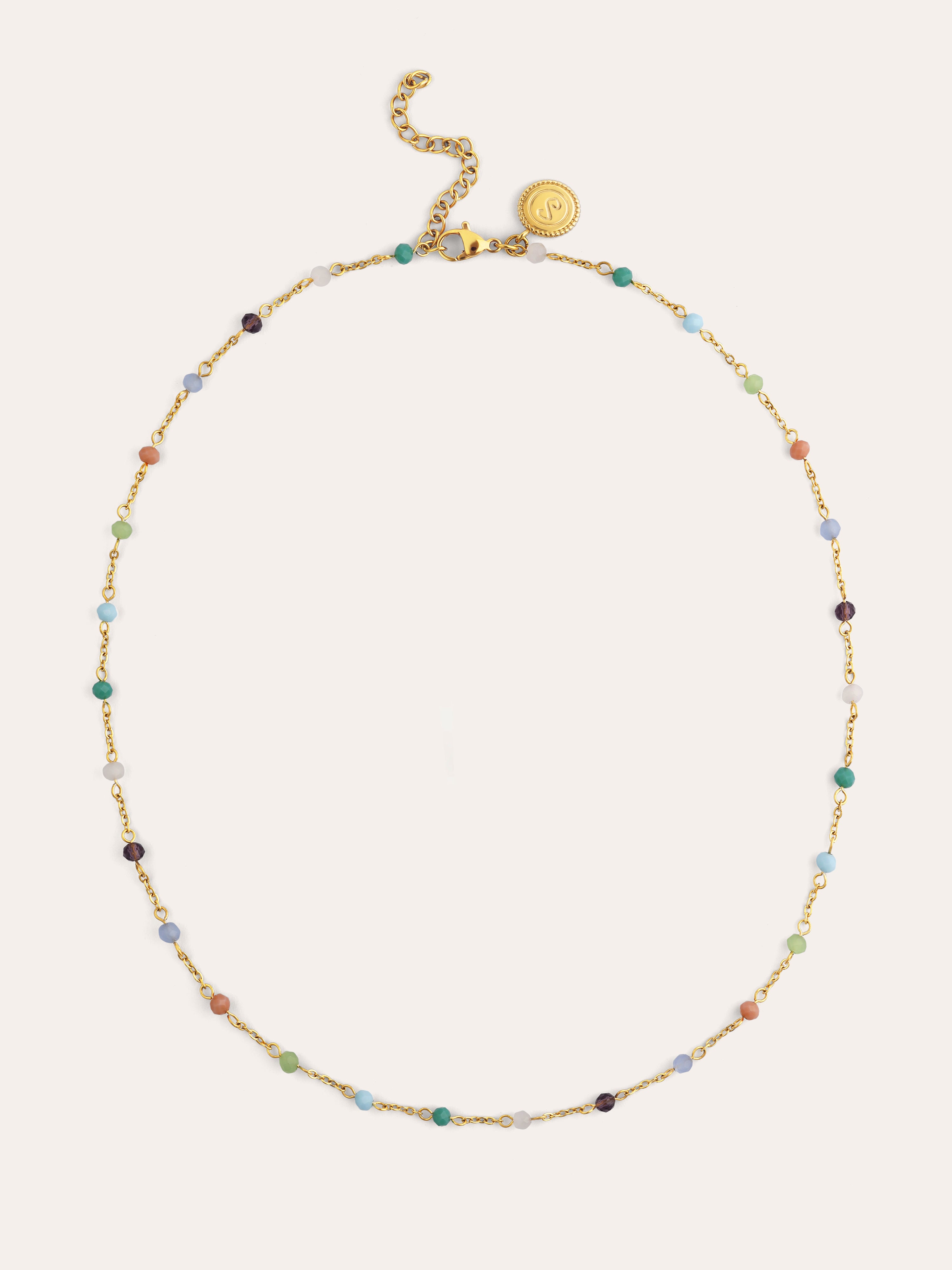 Collar Crystals Colors Acero Baño Oro
