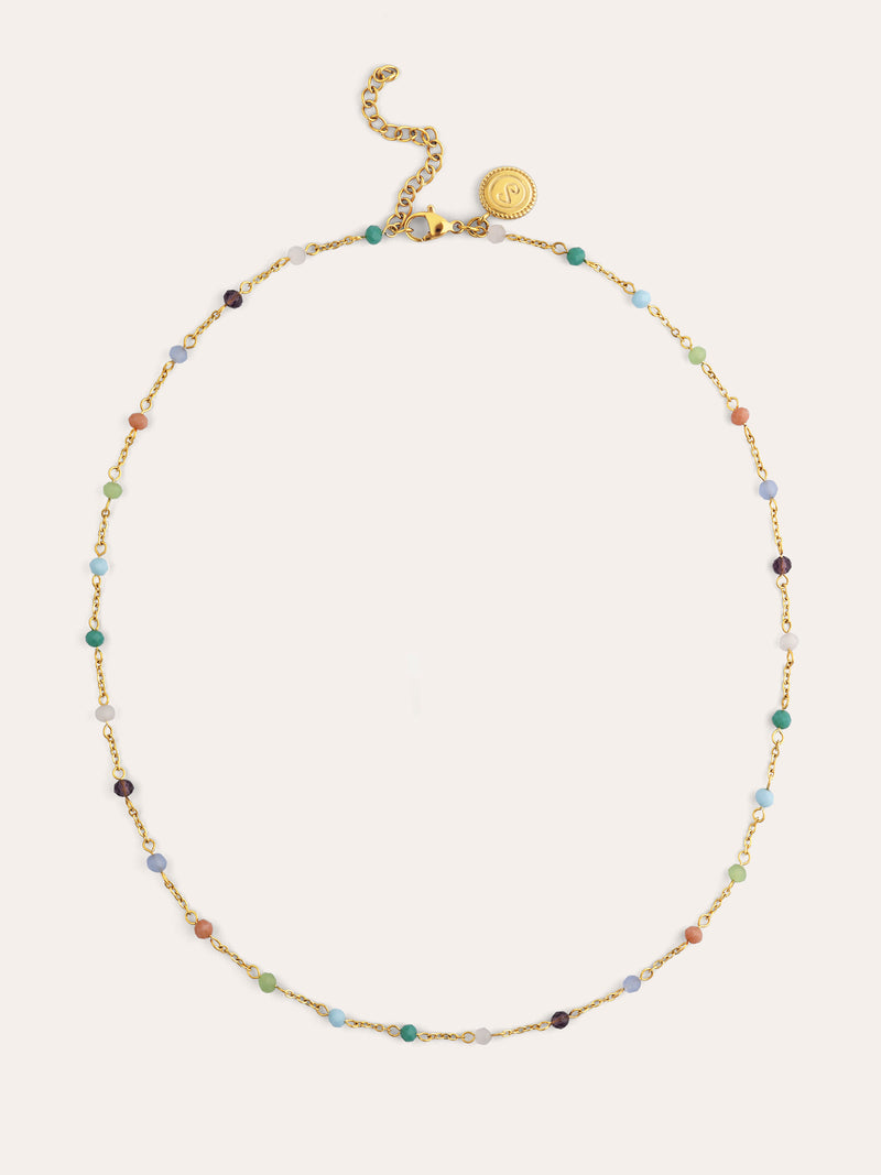 Collar Crystals Colors Acero Baño Oro