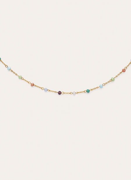 Collar Crystals Colors Acero Baño Oro