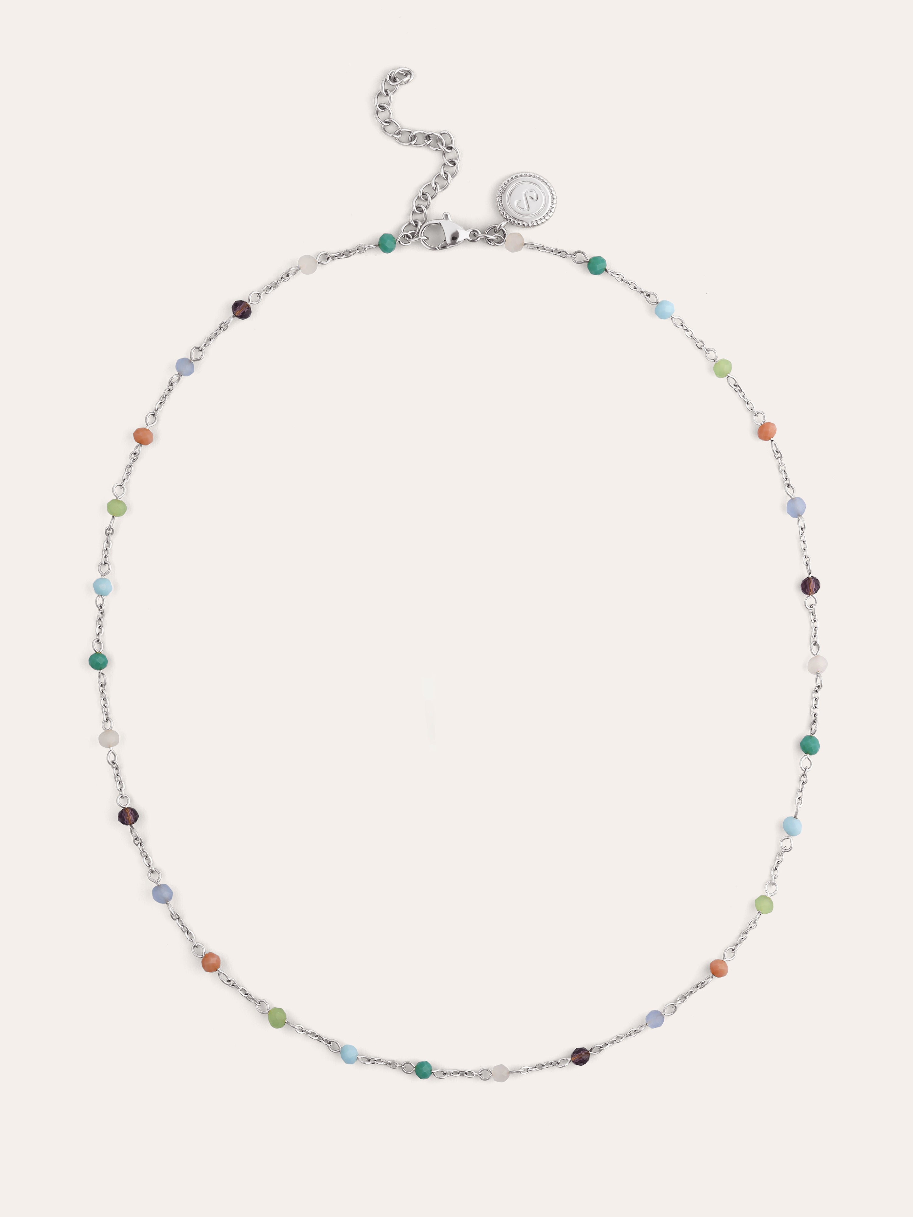 Crystals Colors Stainless Steel Necklacace