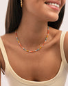 Collier Crystals Pastel Acier Plaqué Or