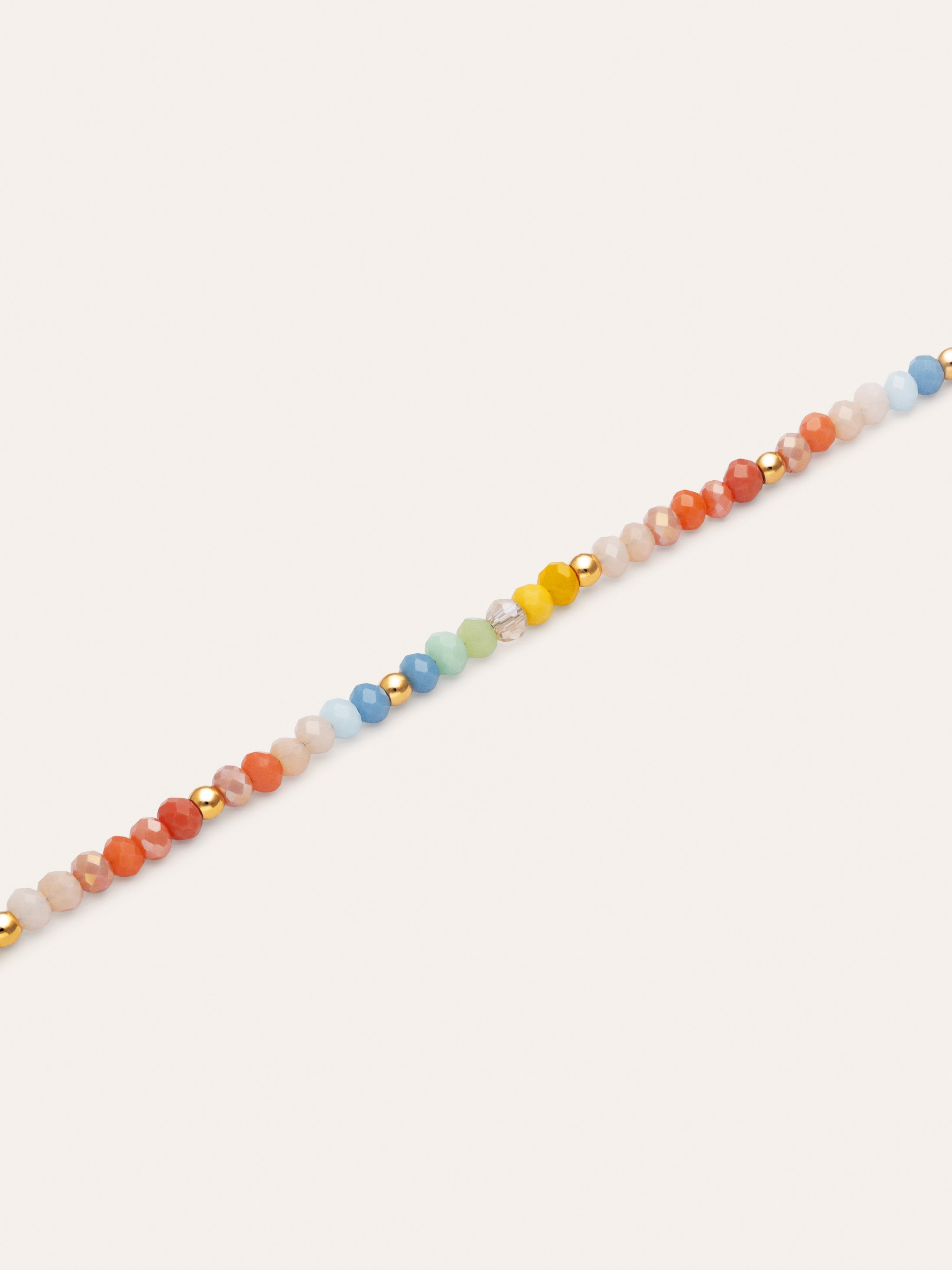 Collier Crystals Pastel Acier Plaqué Or
