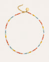 Collier Crystals Pastel Acier Plaqué Or