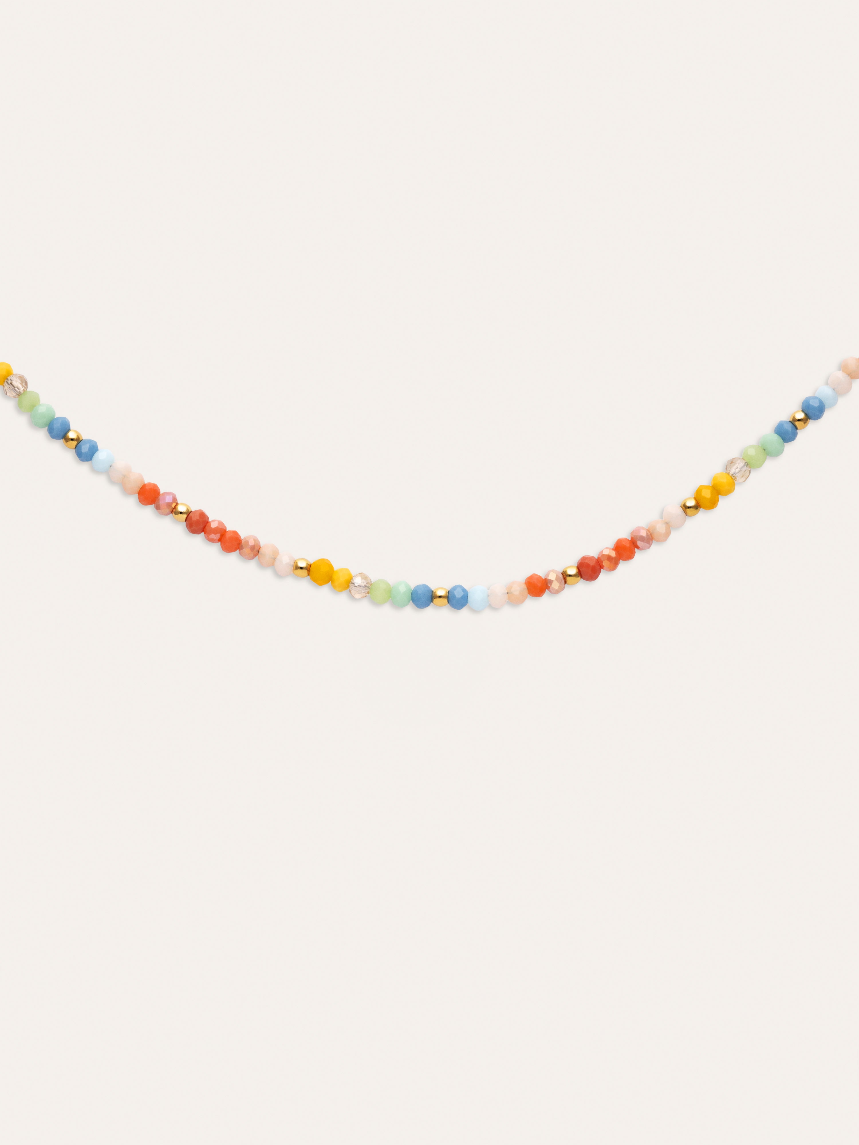 Collier Crystals Pastel Acier Plaqué Or