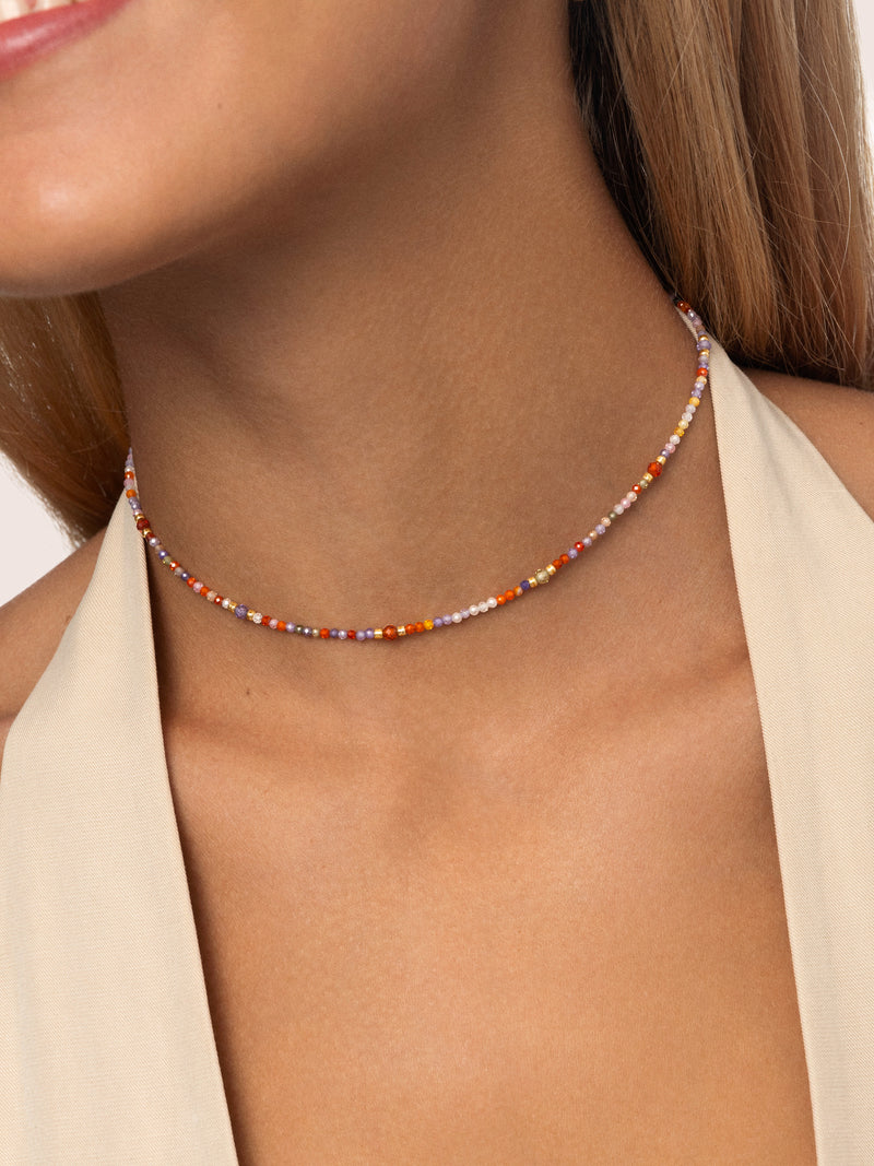 Collier Crystal Summer Acier Plaqué Or