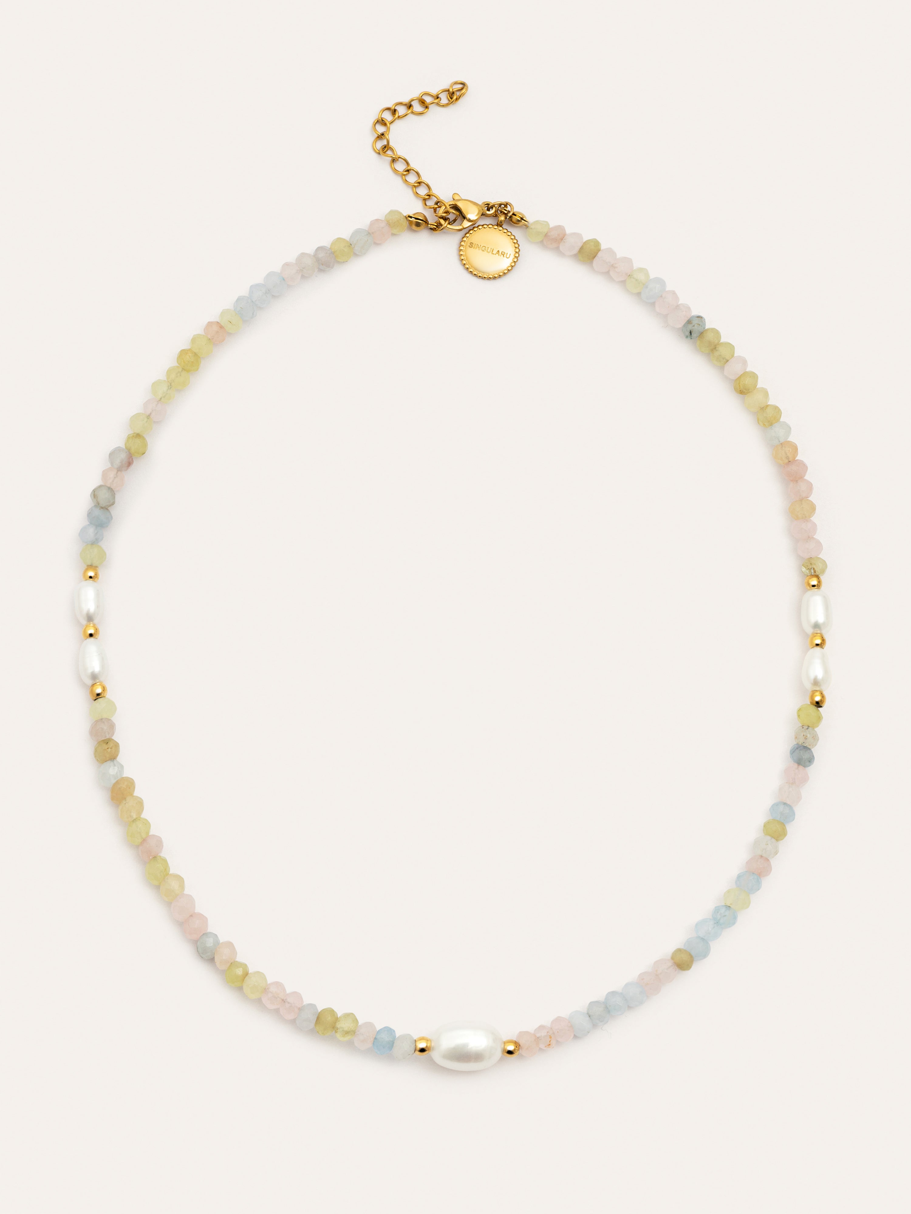 Daphne Pearls Stainless Steel Gold Necklace 