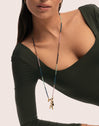 Dye Dots Mist Stainless Steel Gold Necklace