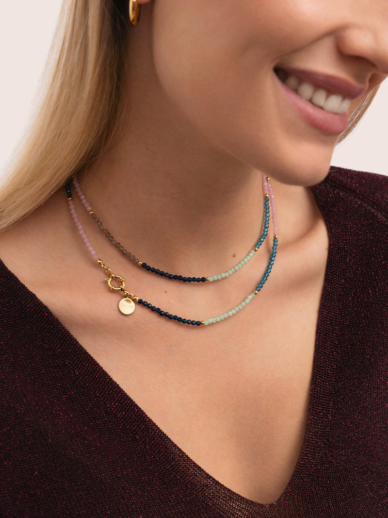 Collier Dye Dots Bruma Acier Plaqué Or
