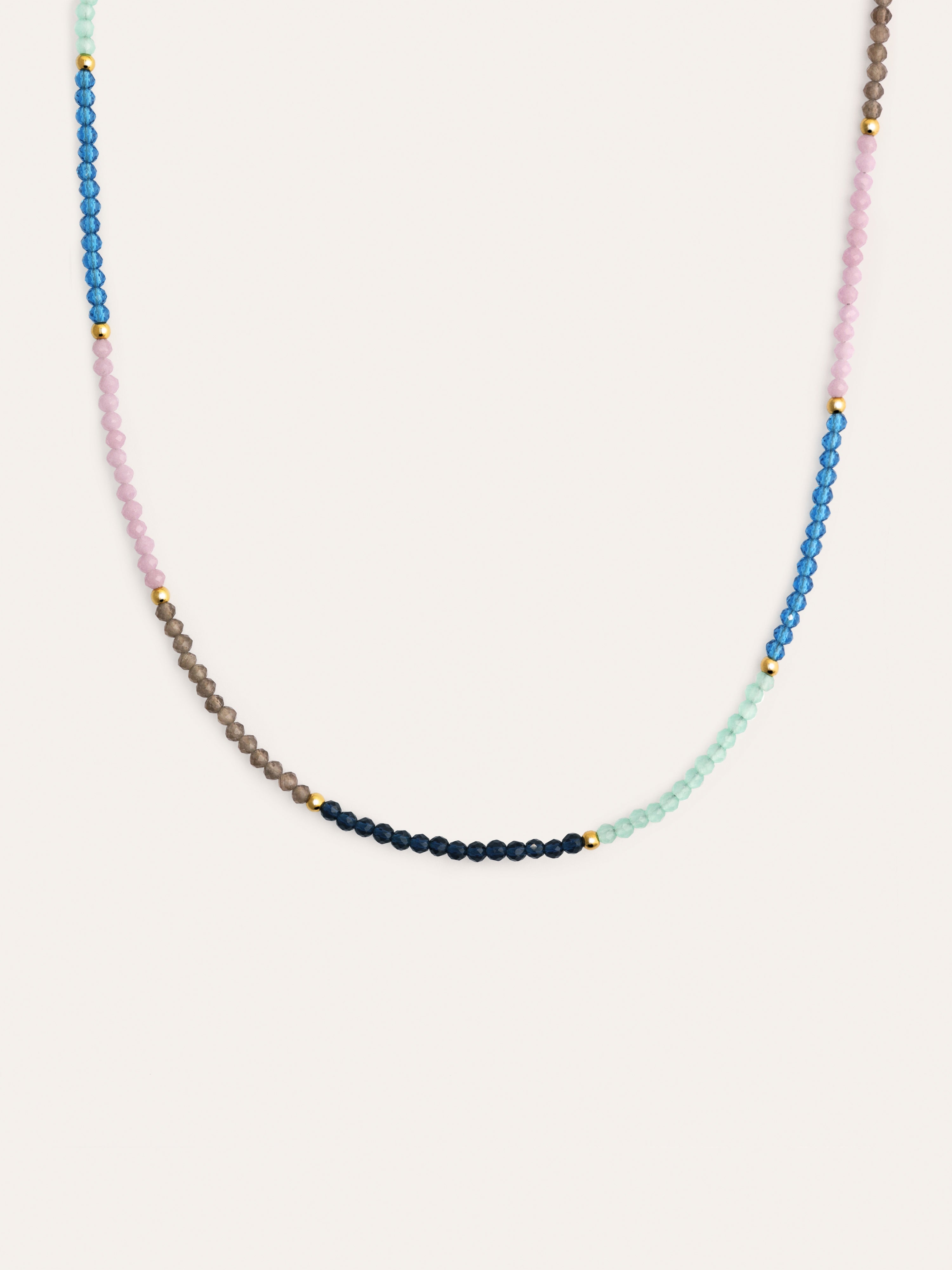 Dye Dots Mist Stainless Steel Gold Necklace