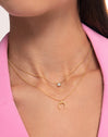Set da 2 Collane Spark + Mini Moonset Placcato Oro - puesto en modelo