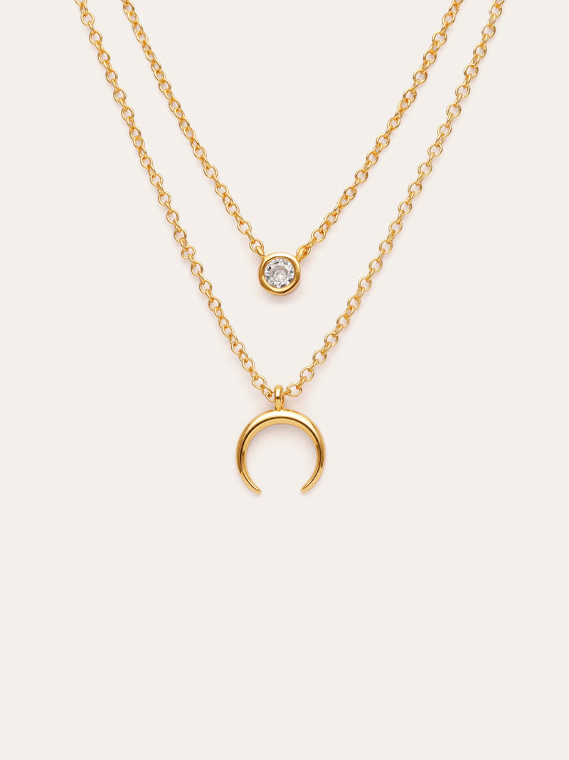 Set da 2 Collane Spark + Mini Moonset Placcato Oro
