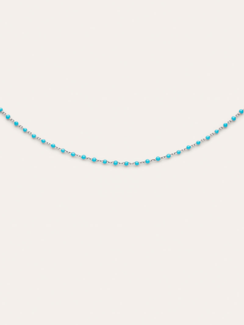 Collar Dots Turquoise Enamel Acero