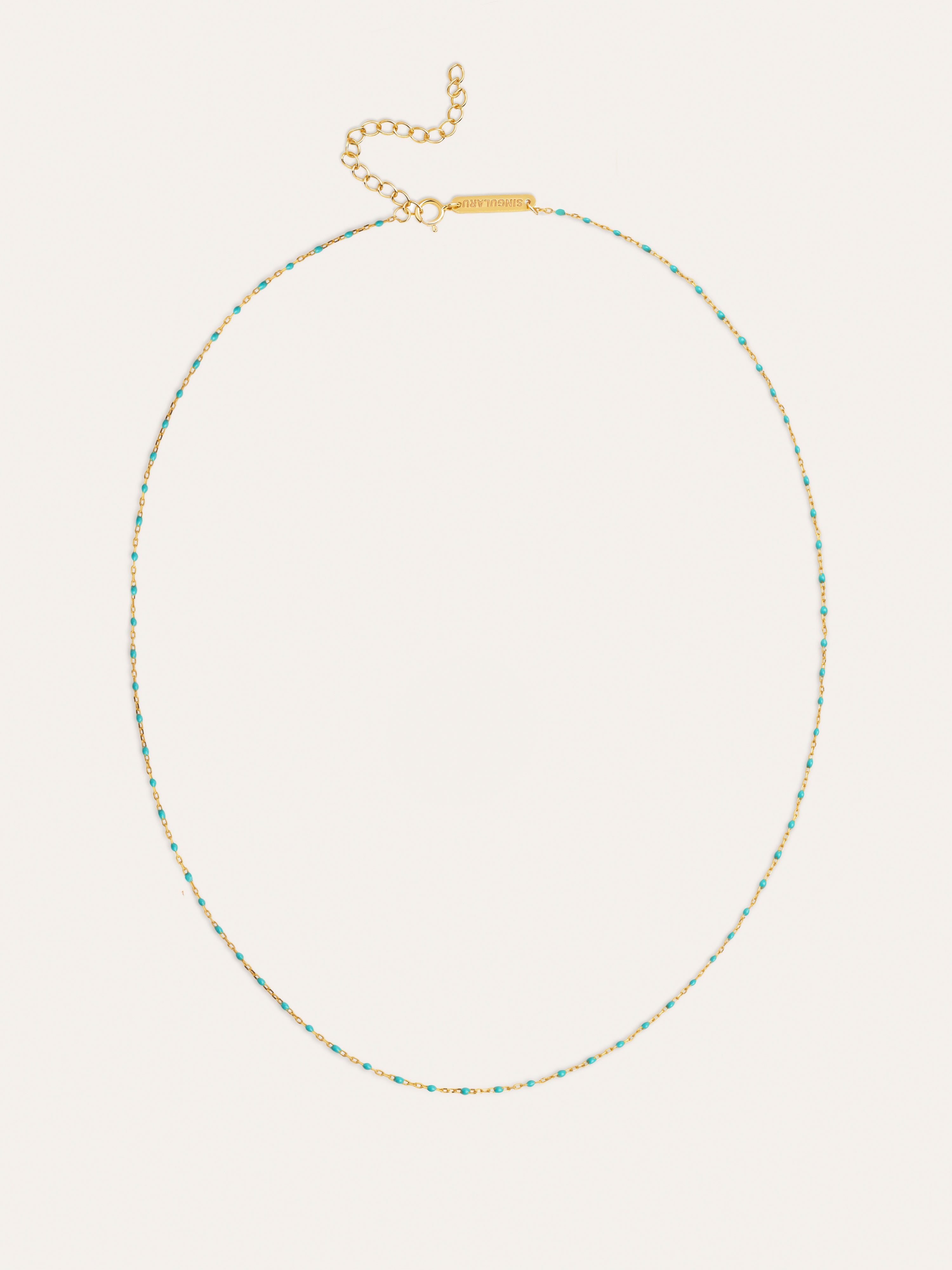 Dots Turquoise Enamel Gold Necklace 