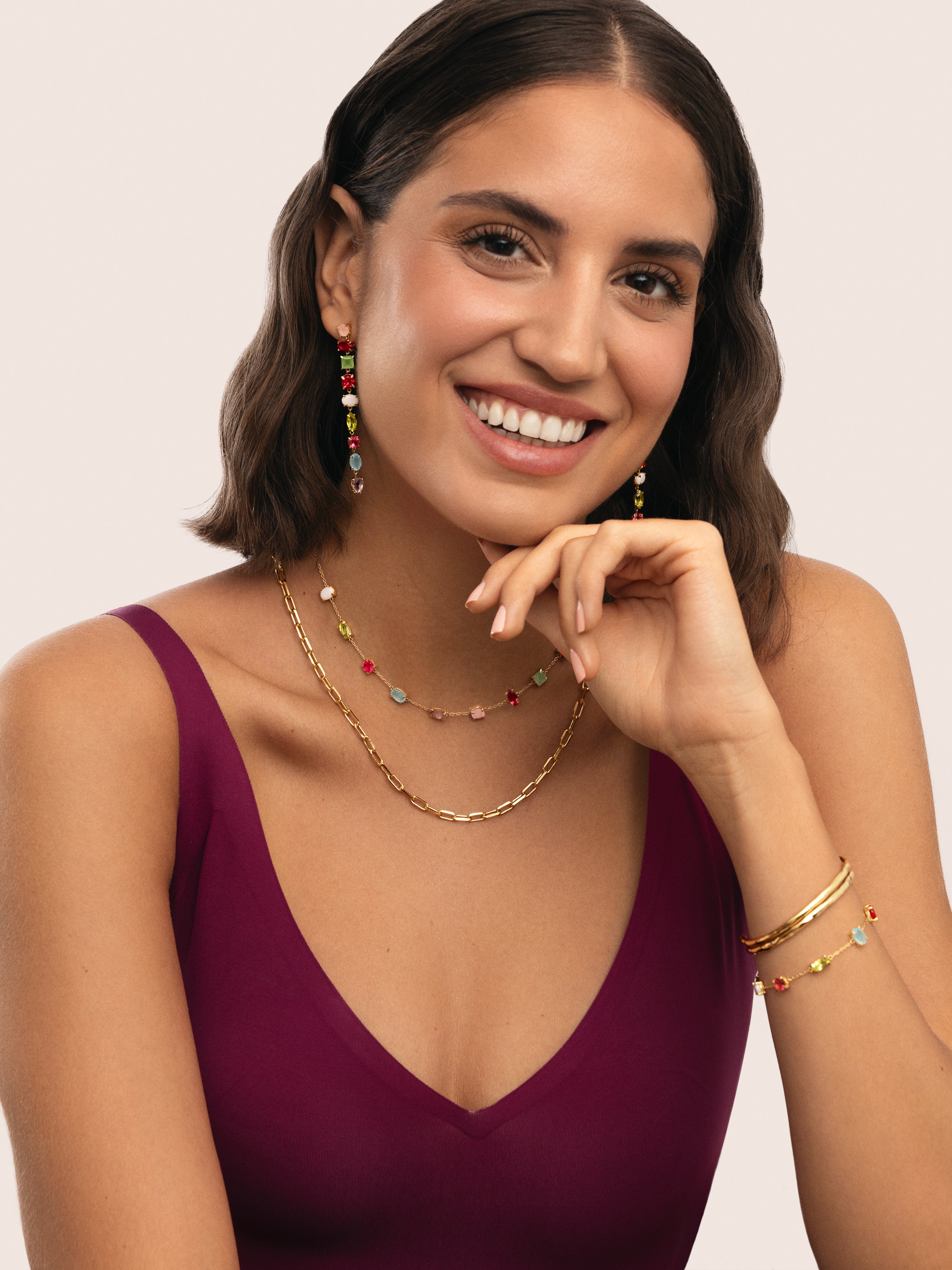 Pulsera Drop Orquidea Baño Oro