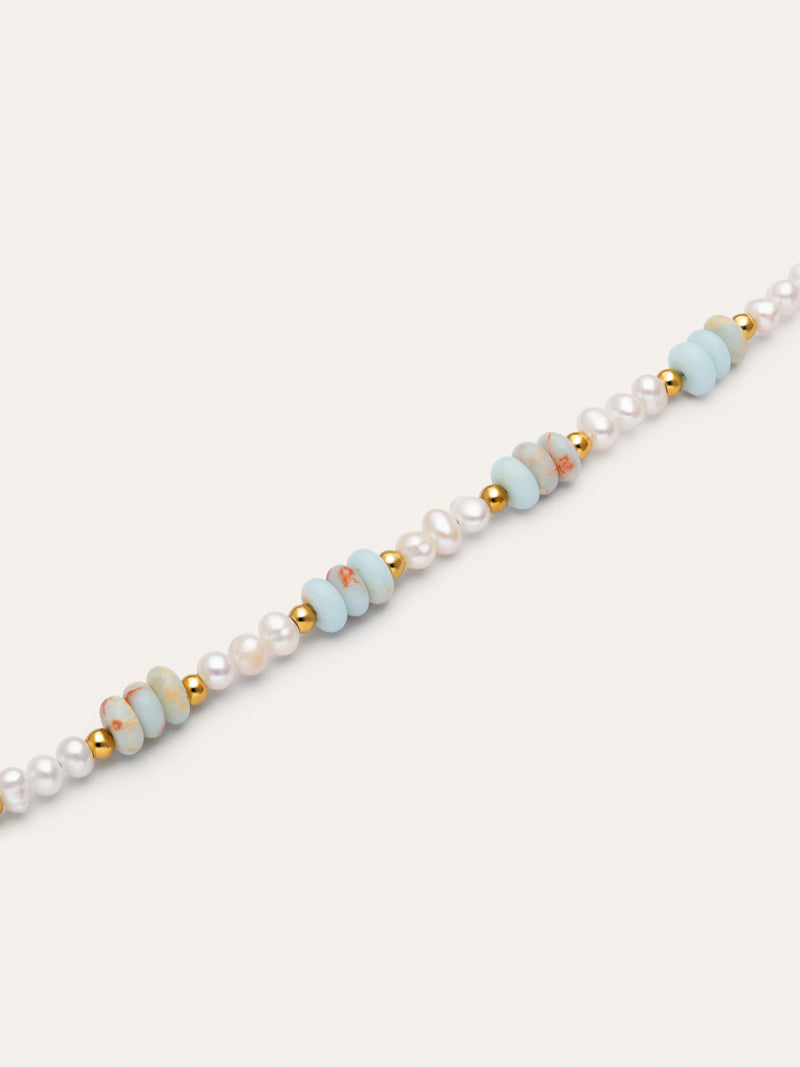 Colar Daylight Perlas Aço Banho de Ouro