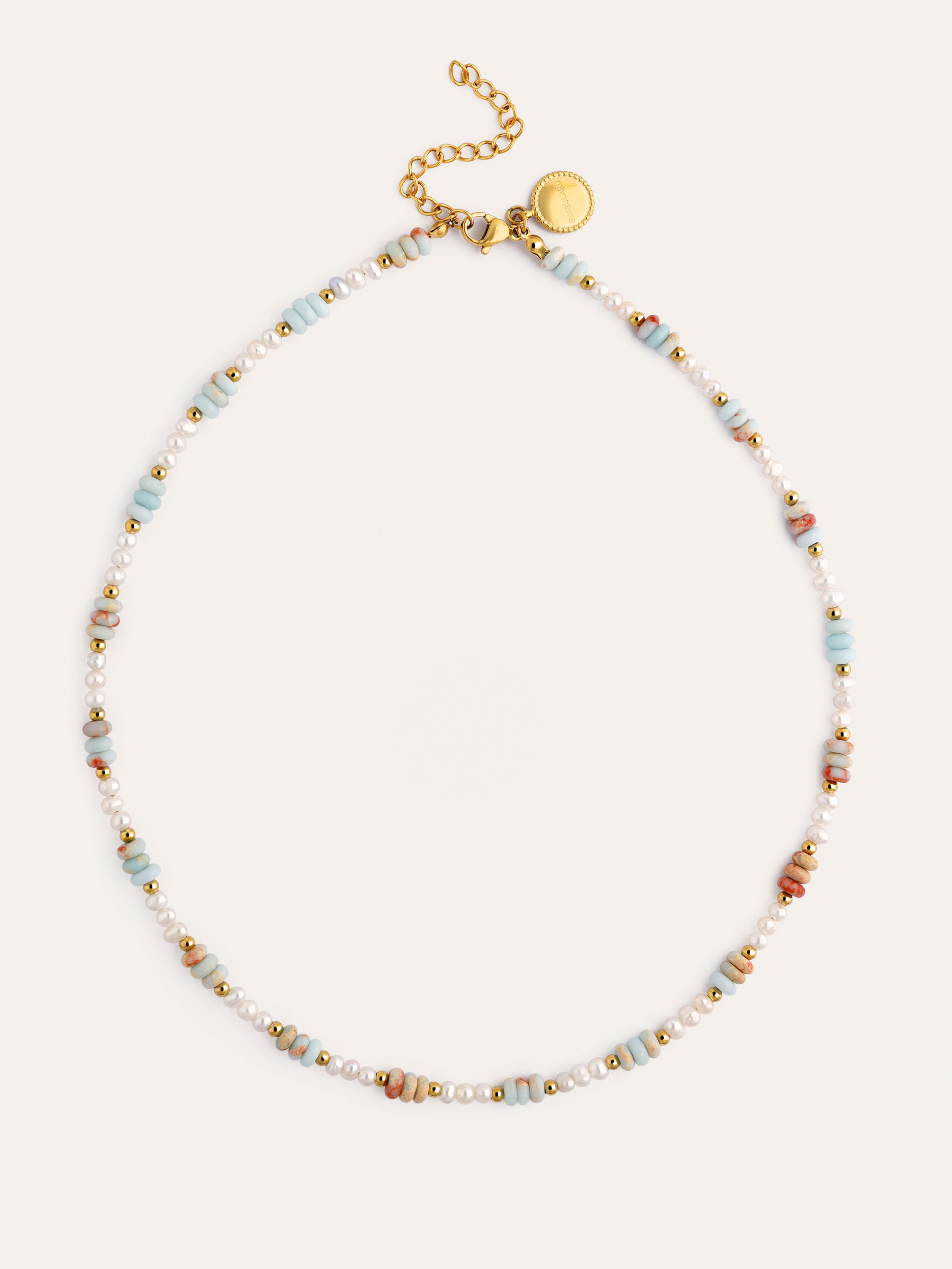 Collar Daylight Perlas Acero Baño Oro