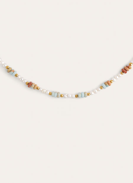 Collar Daylight Perlas Acero Baño Oro