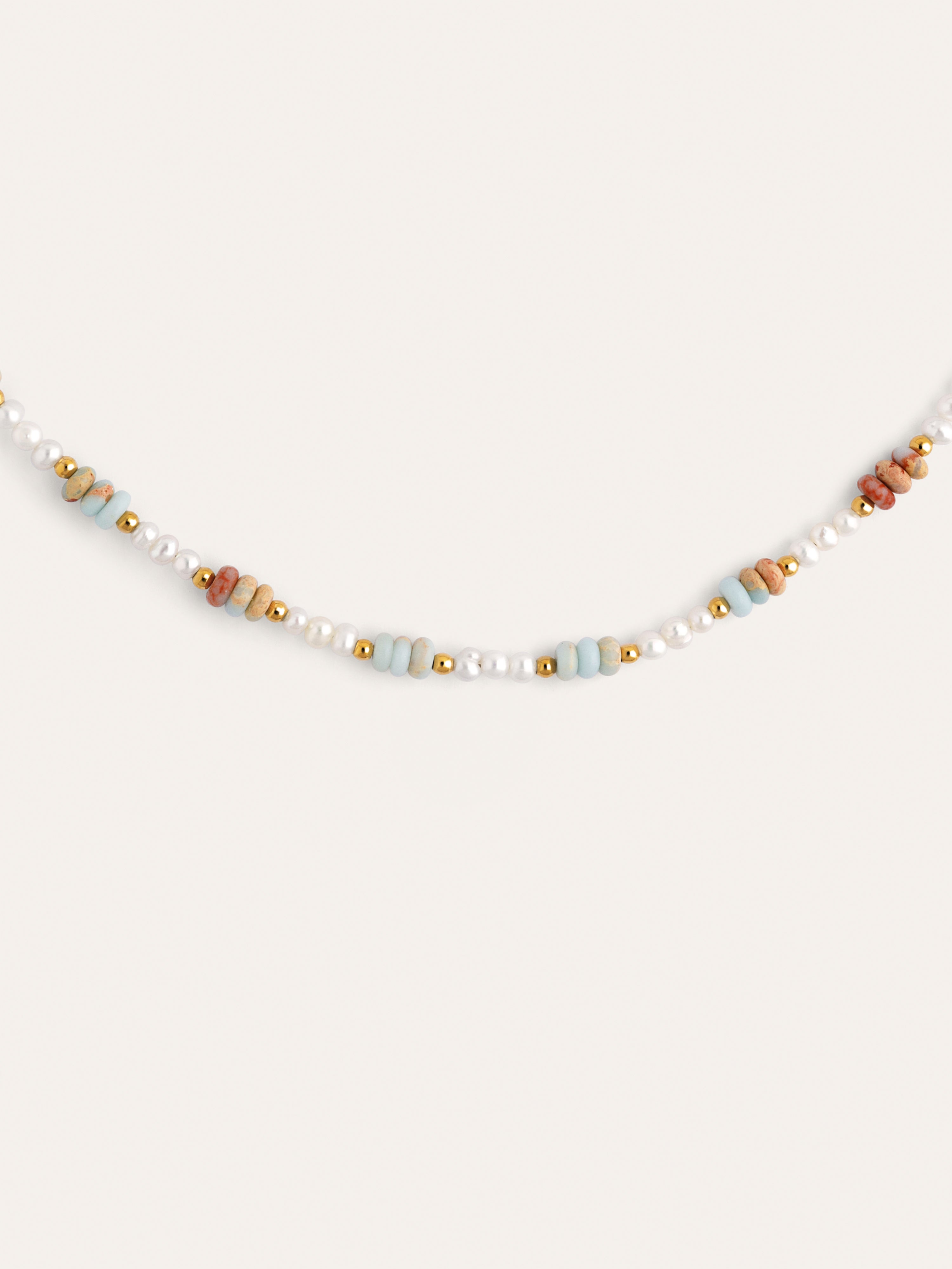 Collar Daylight Perlas Acero Baño Oro