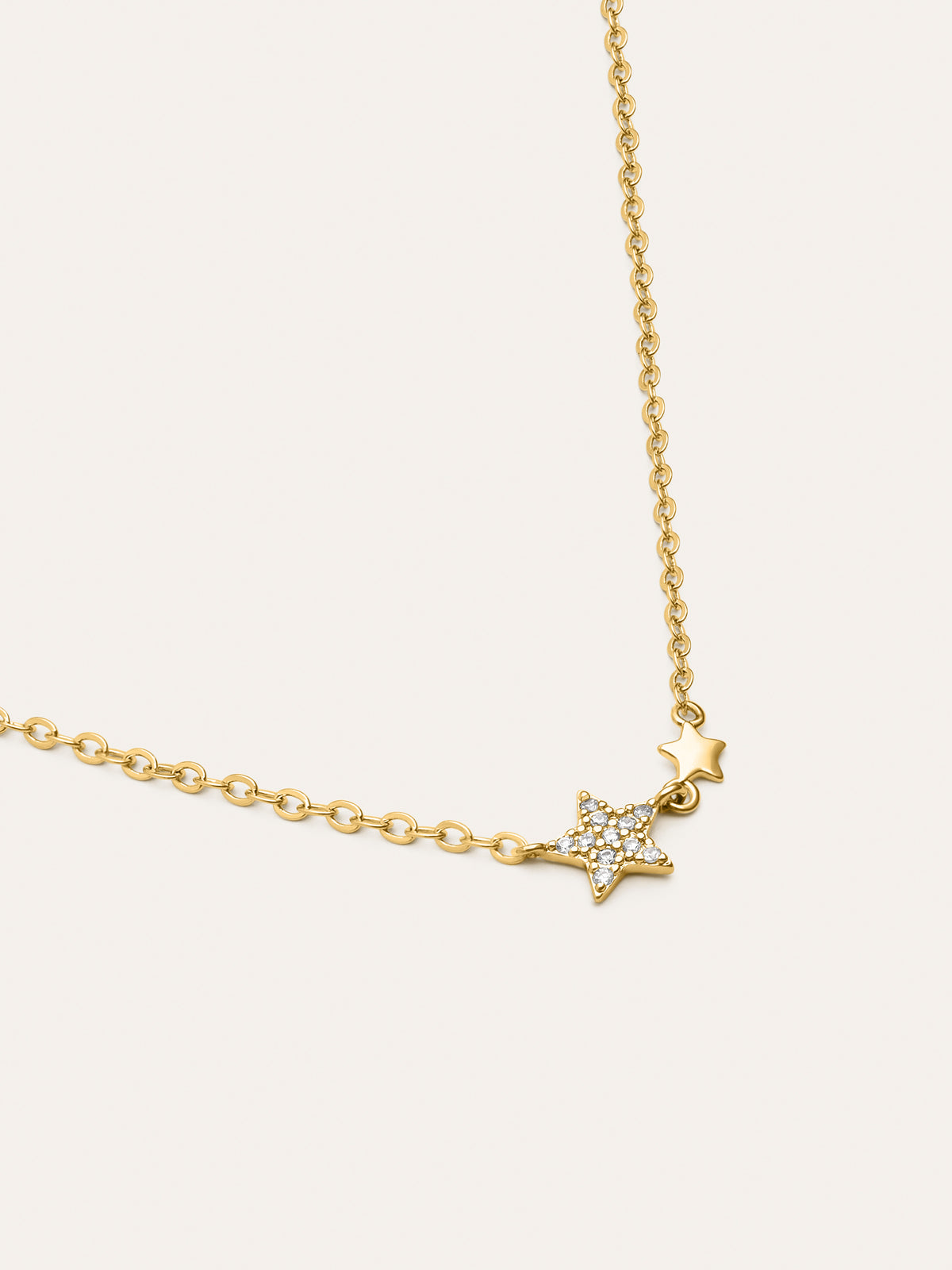 Imagen detalle de Collier Duo Stars plaqué or