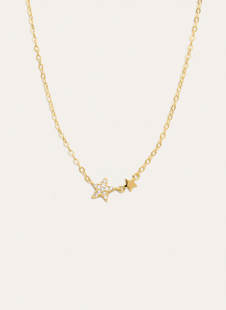 Collar Duo Stars Baño Oro