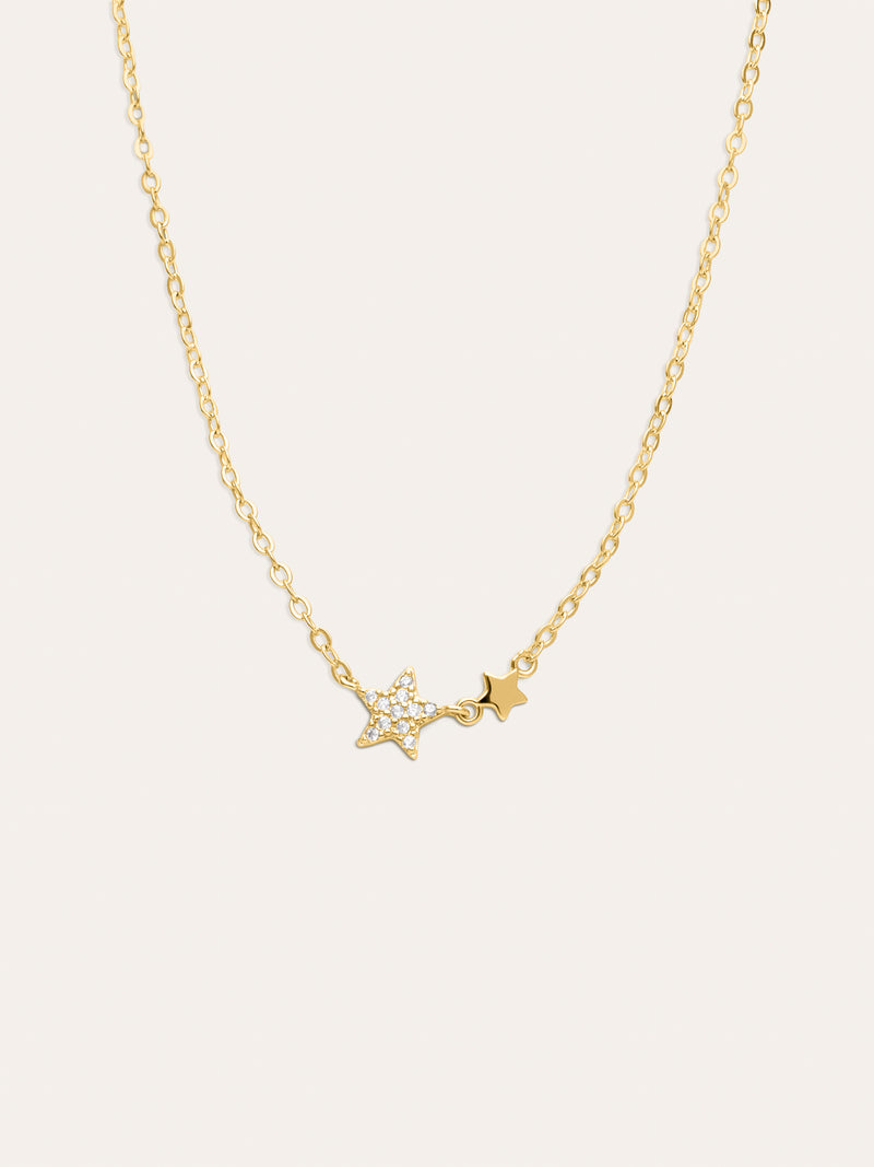 Collier Duo Stars plaqué or
