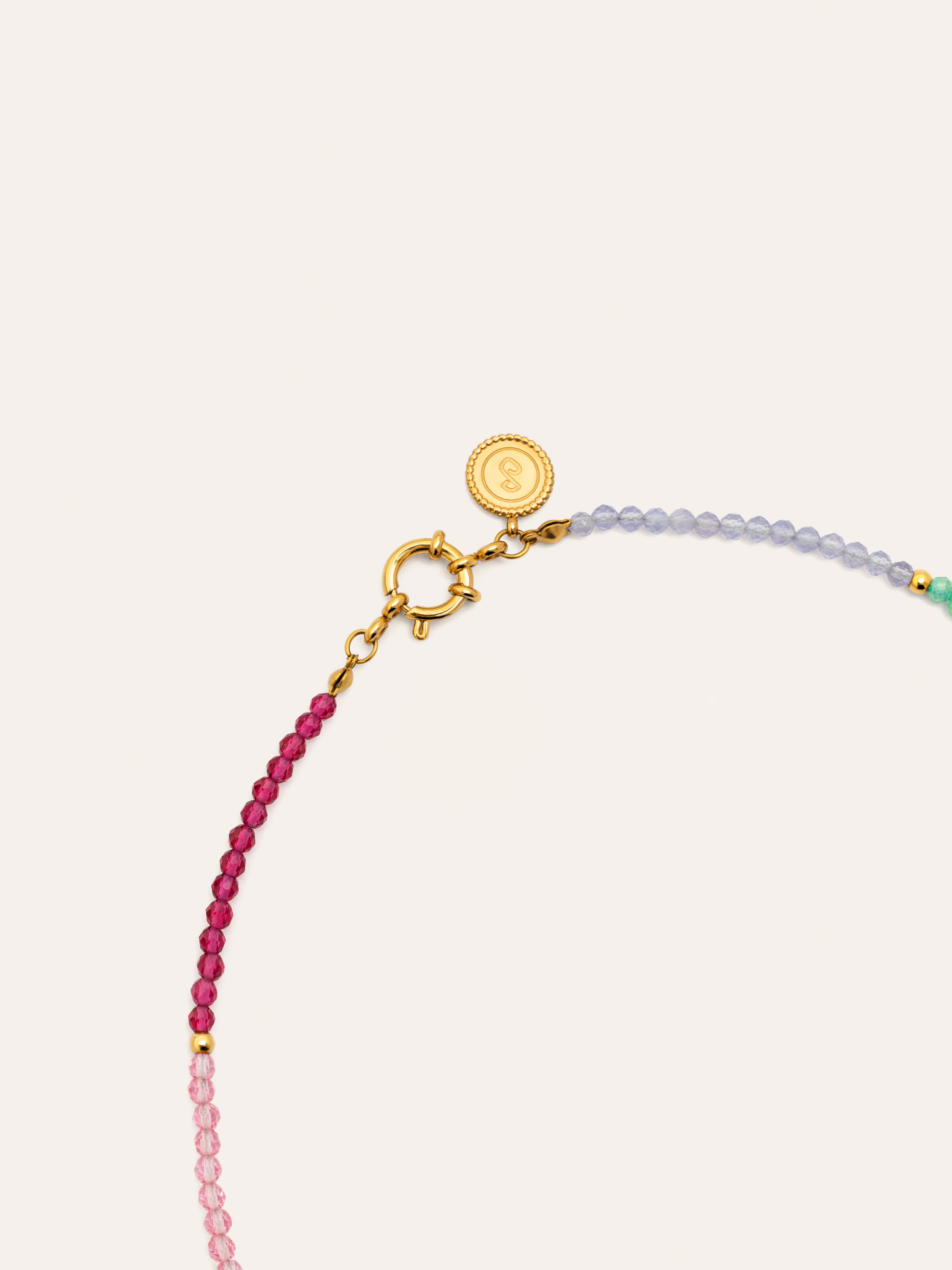 Dye Dots Pastel Stainless Steel Gold Necklace