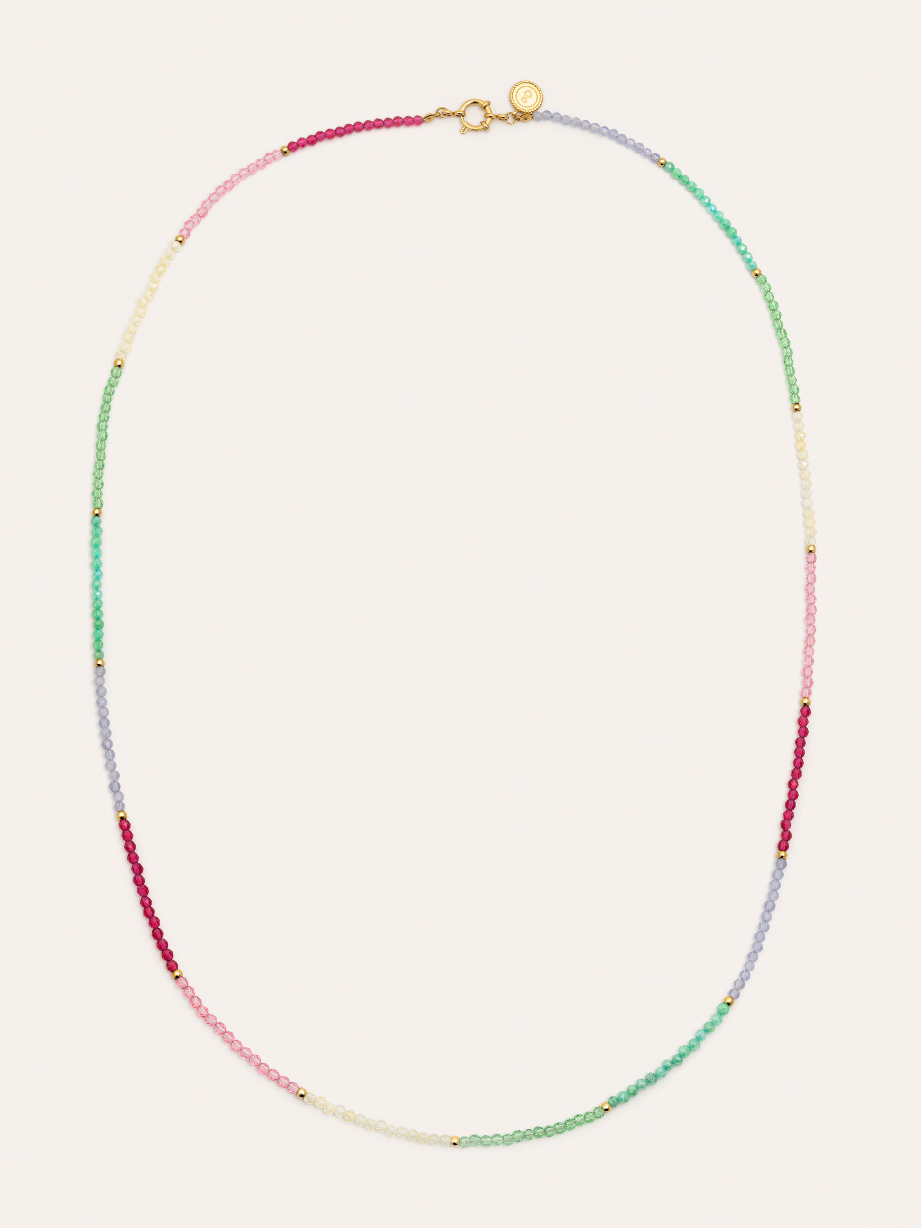 Dye Dots Pastel Stainless Steel Gold Necklace