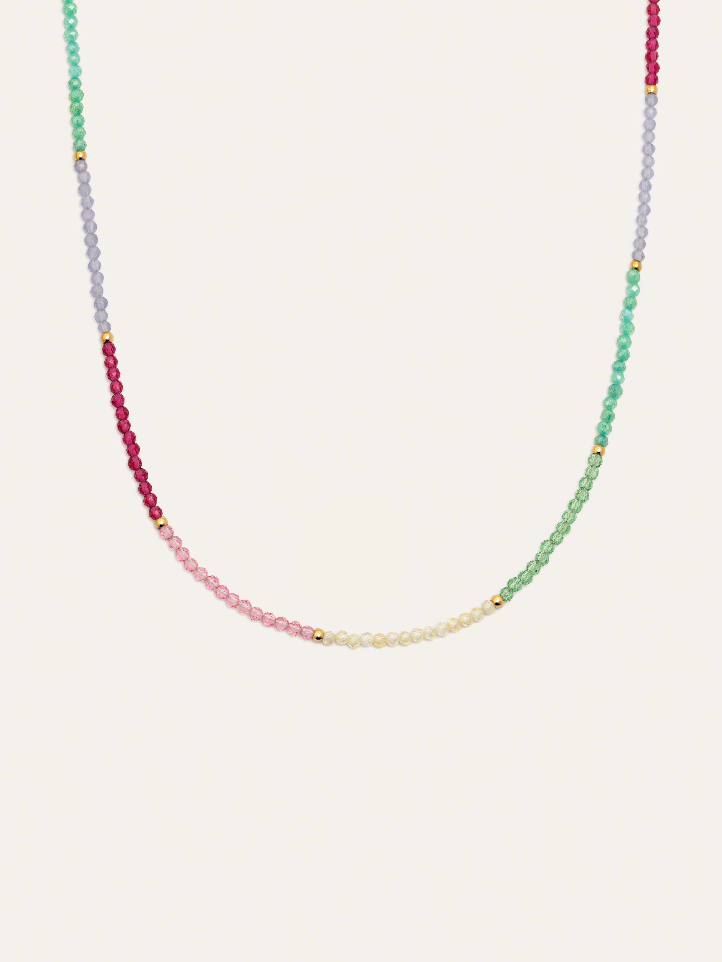 Dye Dots Pastel Stainless Steel Gold Necklace