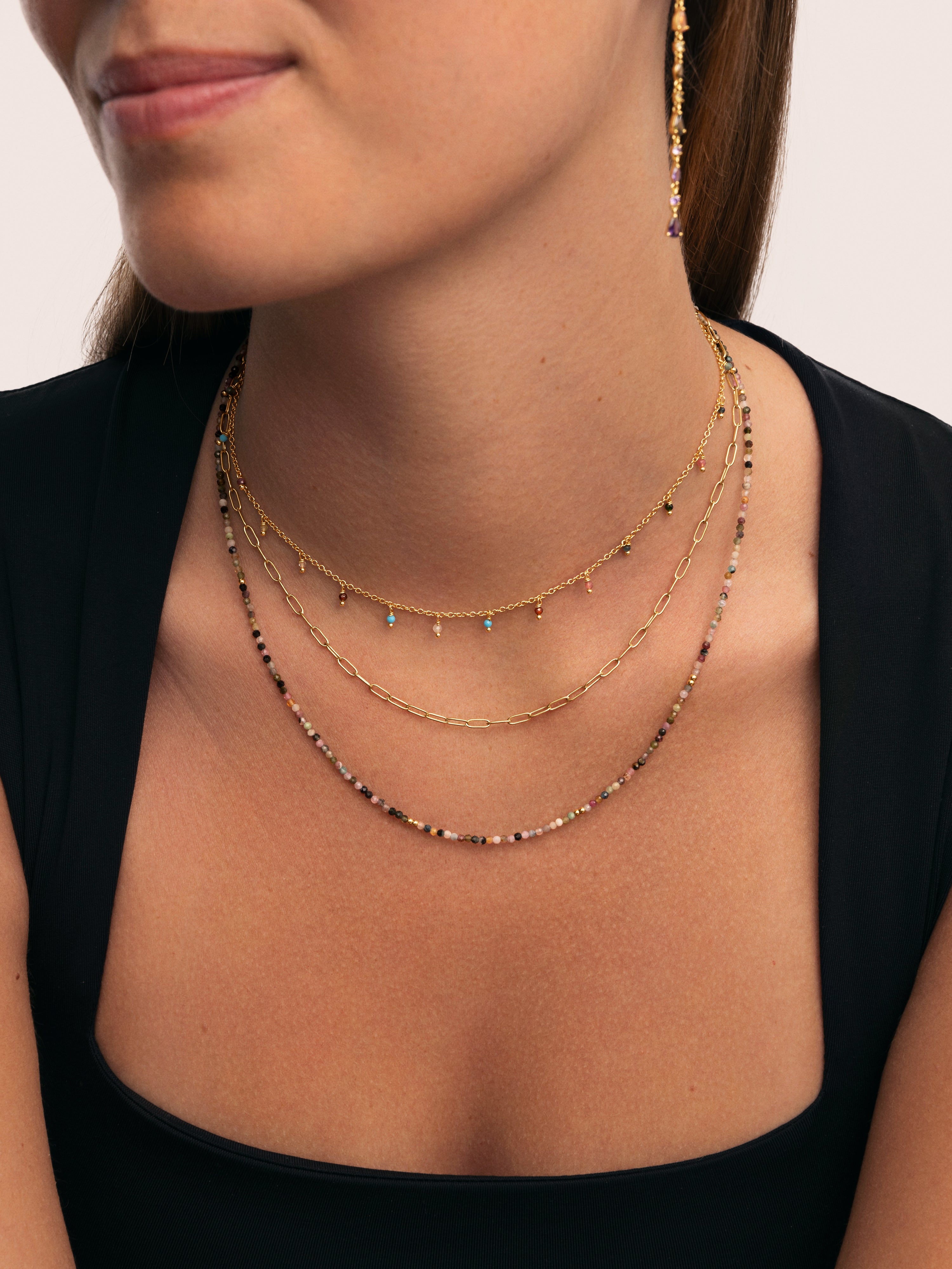 Collar Dancing Stones Baño Oro