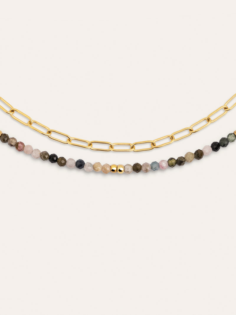 Eloise Lange Halskette Edelstahl Vergoldet