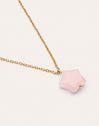 Imagen detalle de Collar Estrella Cuarzo Rosa Acero Baño Oro