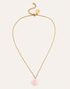 Collar Estrella Cuarzo Rosa Acero Baño Oro - vista 4