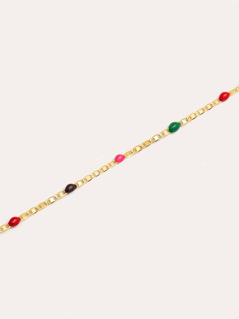 Colar Fine Enamel Miel Banho de Ouro