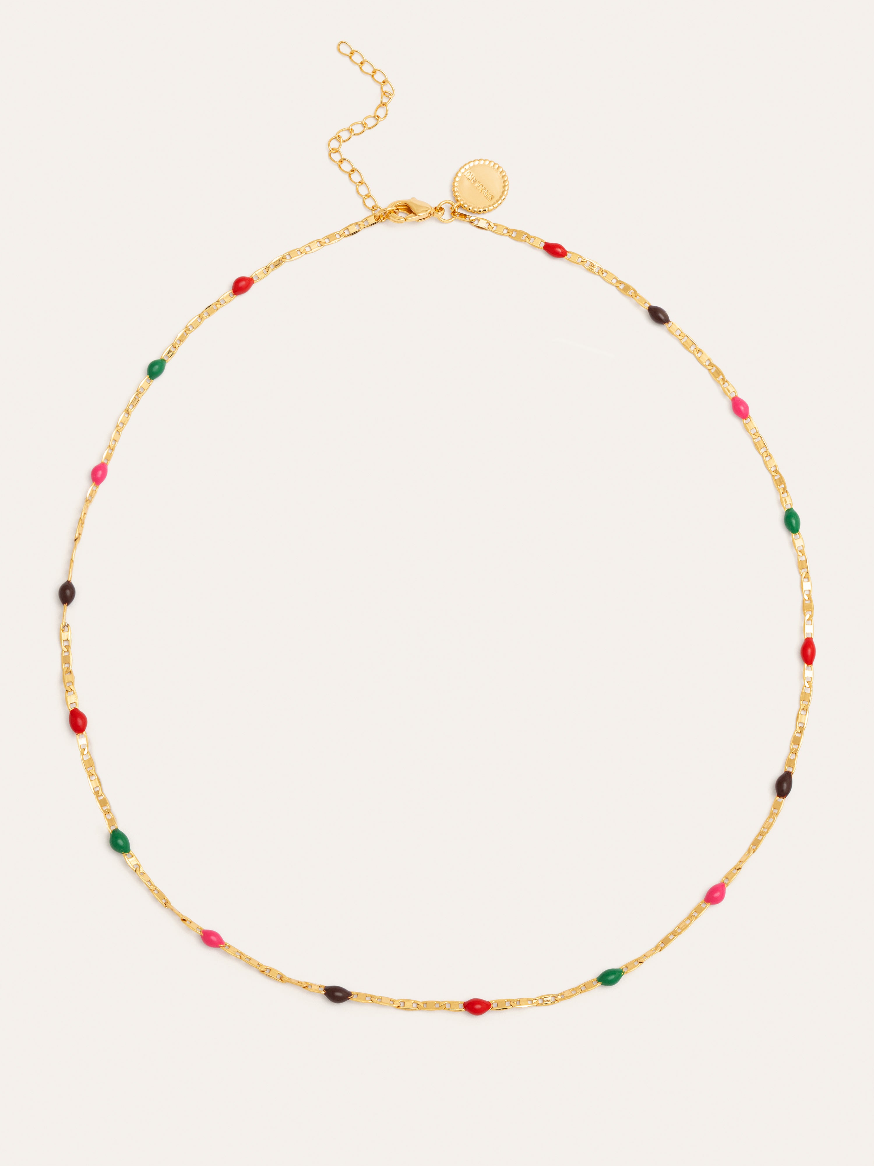 Collar Fine Enamel Miel Baño Oro