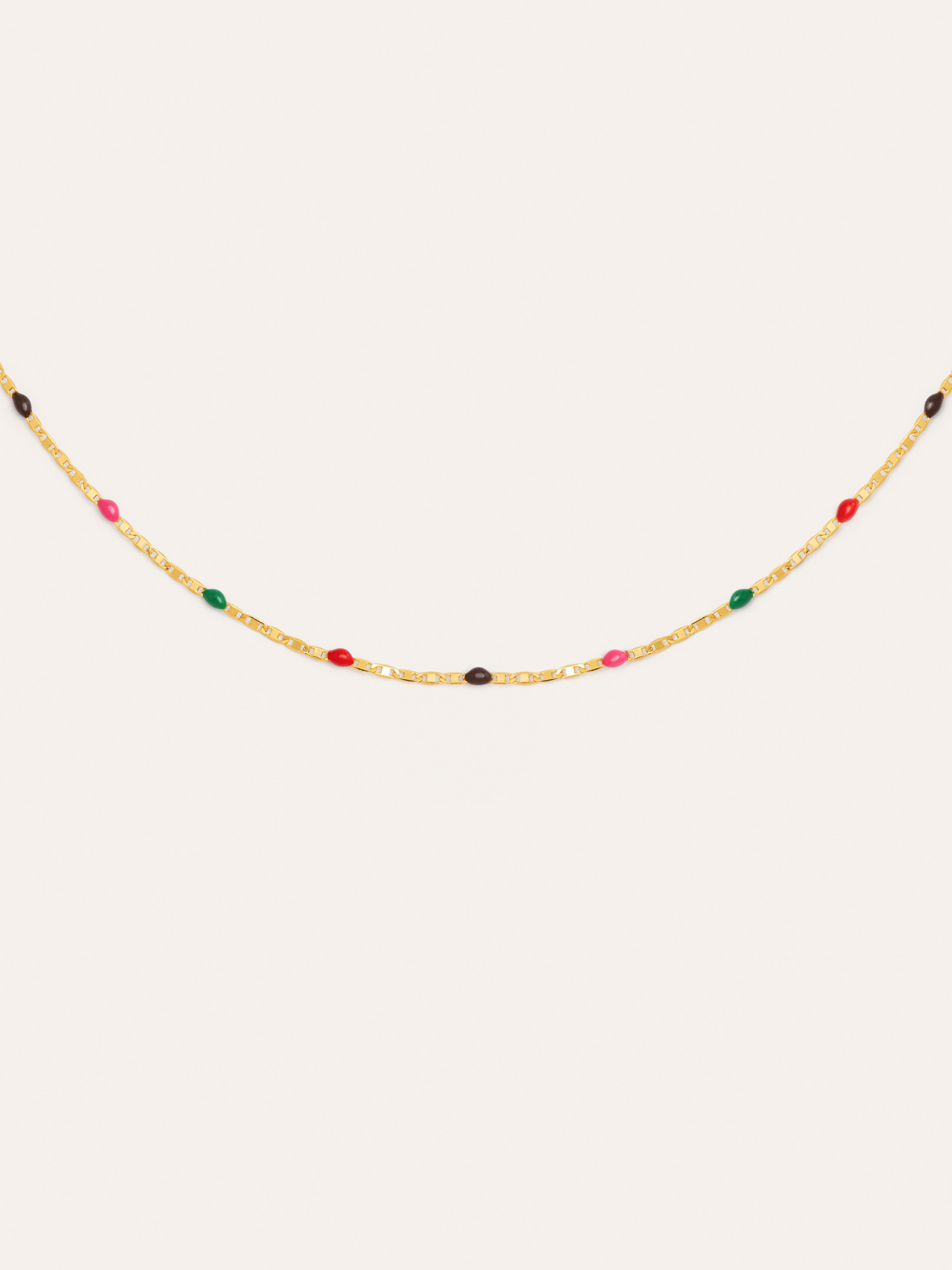 Collar Fine Enamel Miel Baño Oro