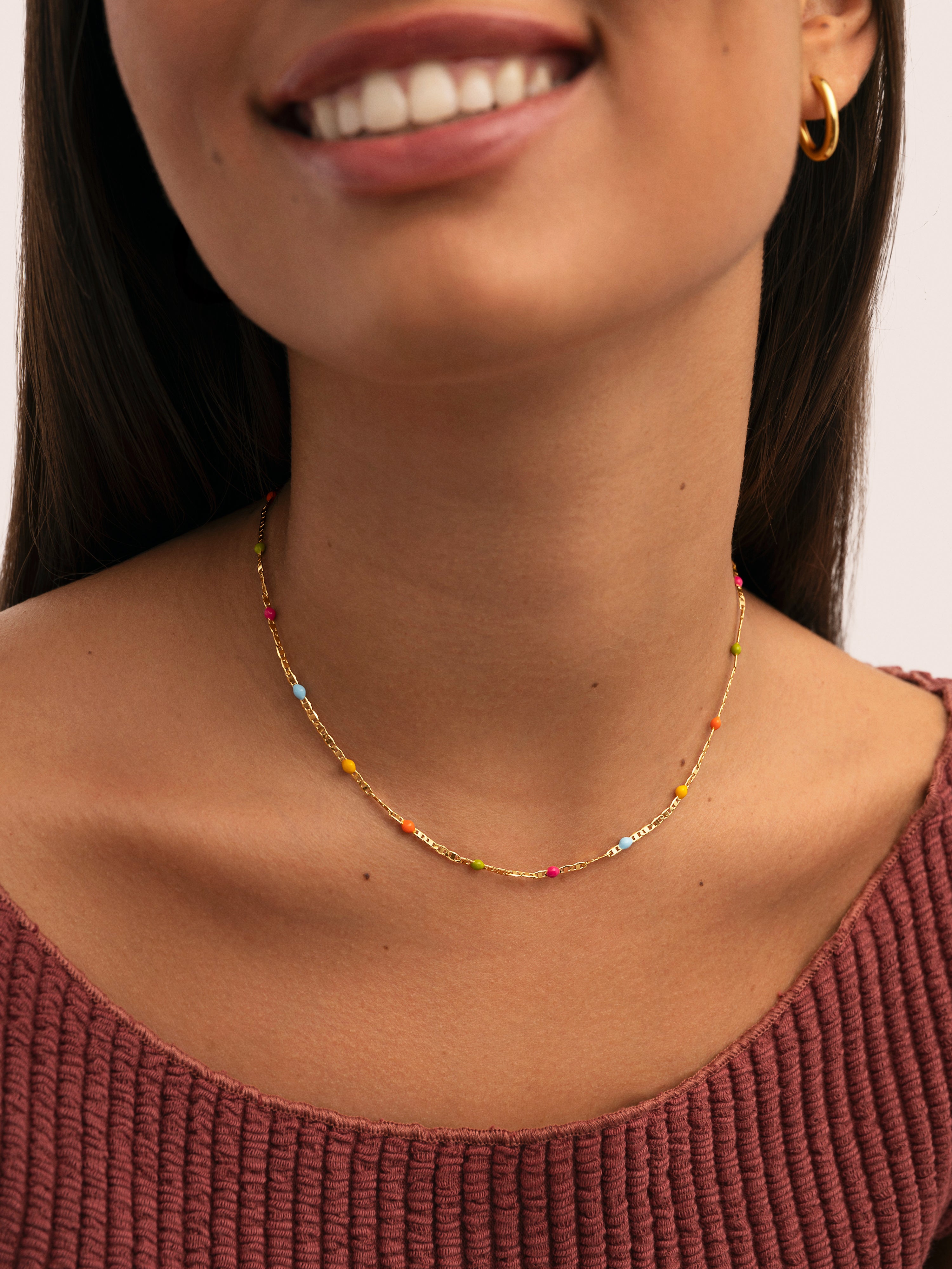 Collar Fine Enamel Colors Baño Oro