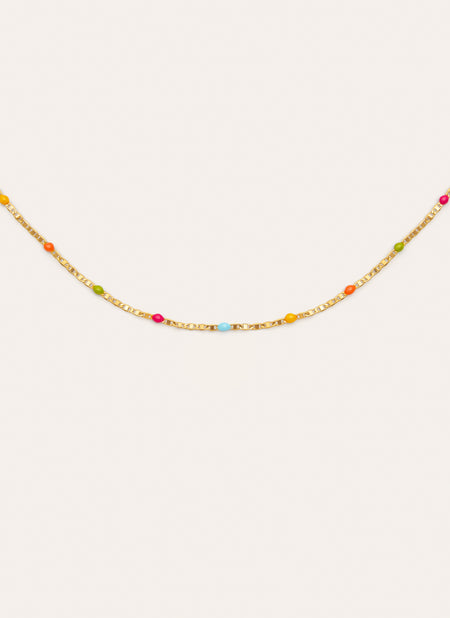 Collar Fine Enamel Colors Baño Oro