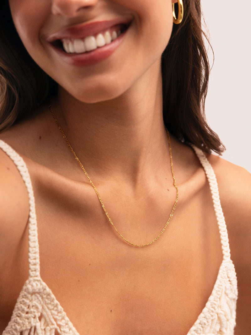 Fiore Steel Necklace with Gold Plating