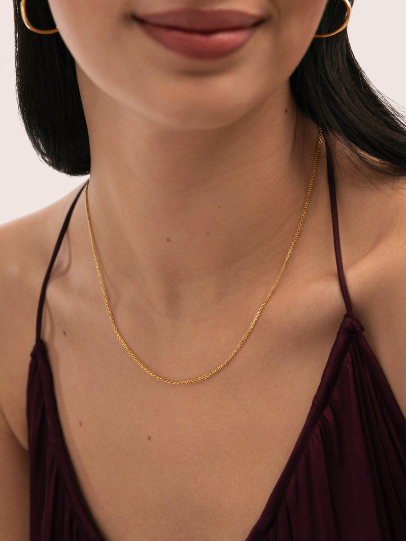 Fine Tape Stainless Steel Gold Necklace