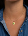 Medallion Flower Blossom Gold Necklace