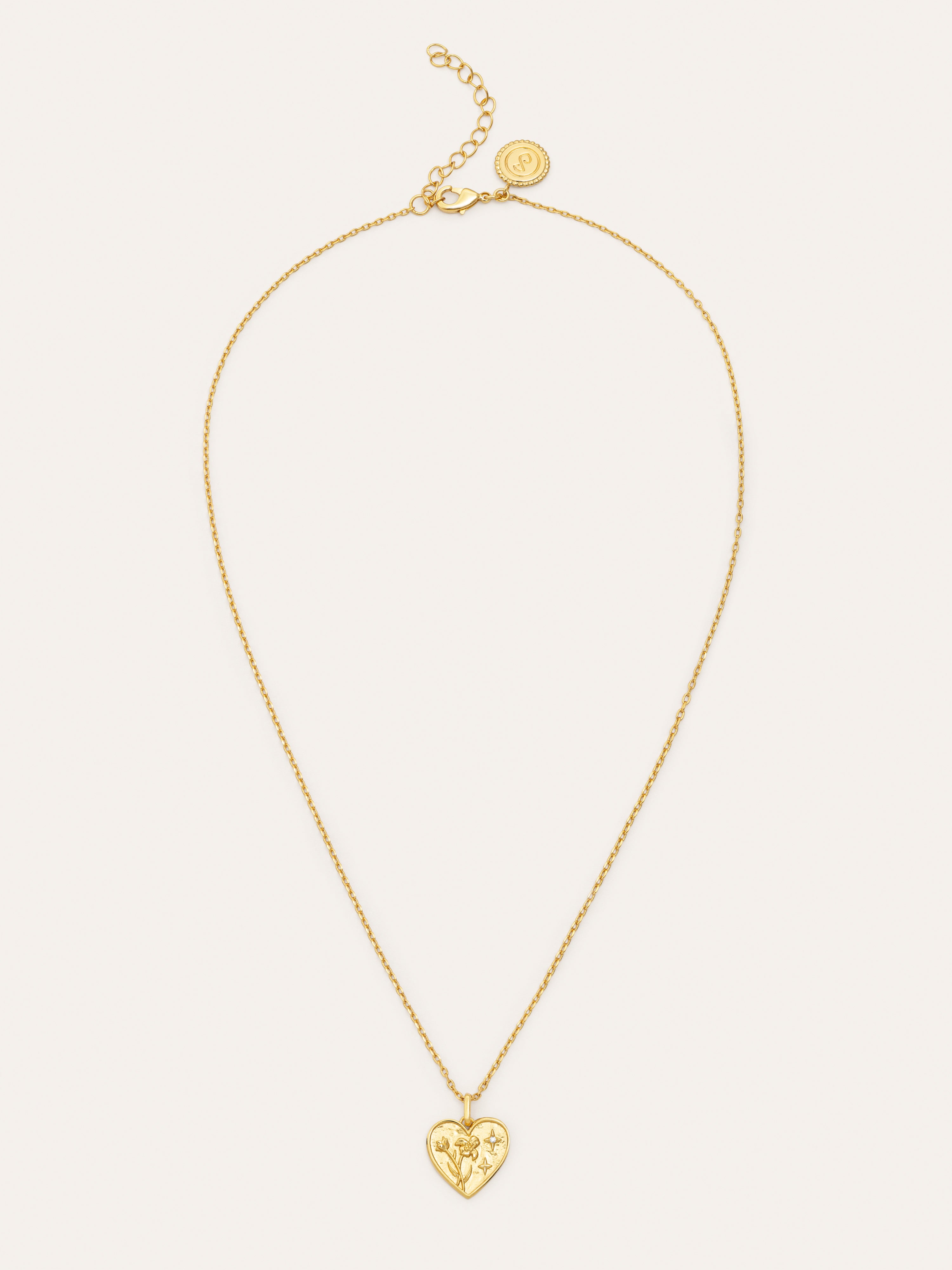 Flower Heart Halskette, vergoldet
