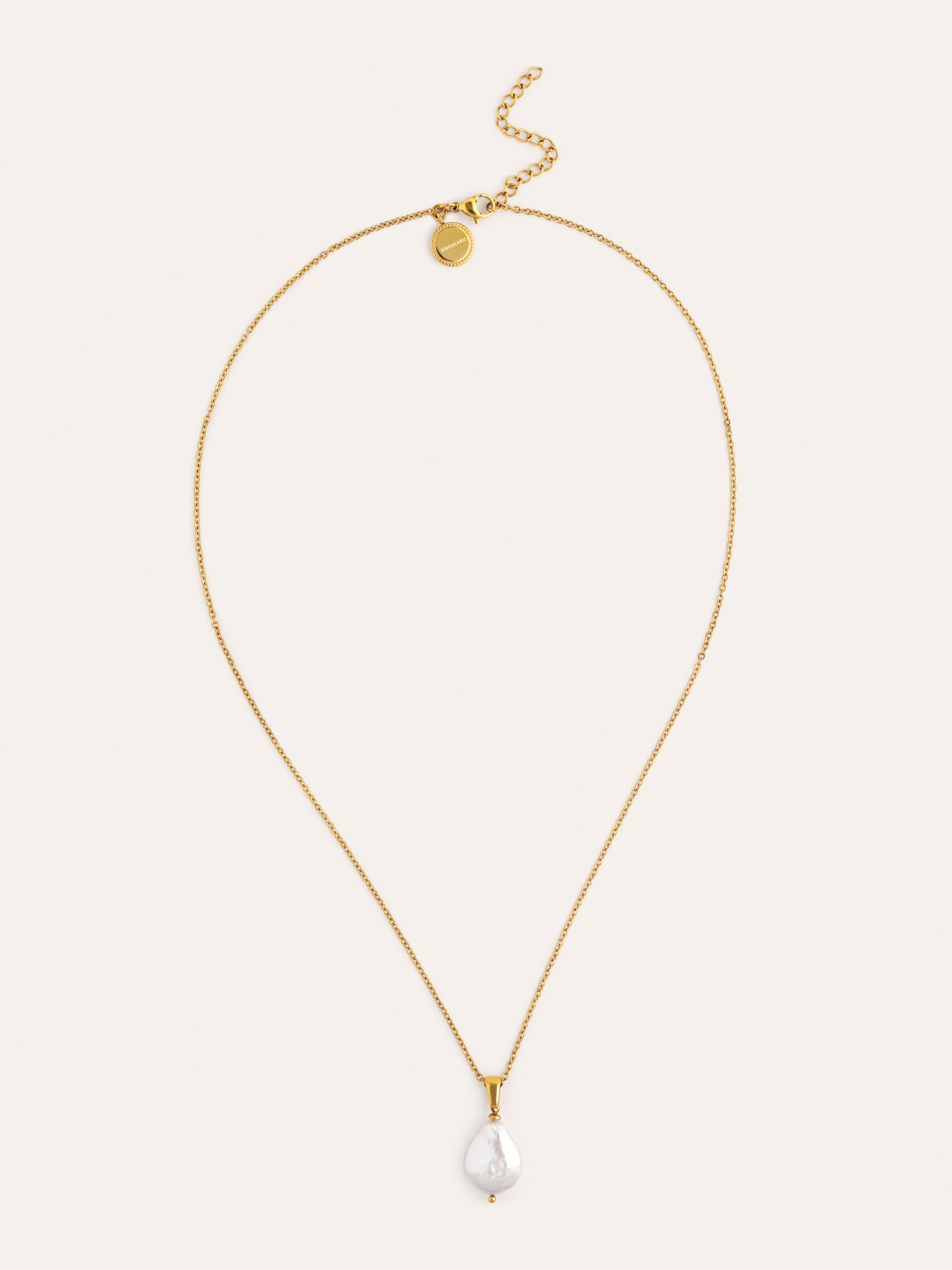 Collar Gala Perla Acero Baño Oro