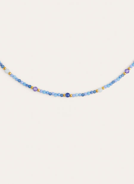 Halskette Glam Azul Edelstahl 18kt vergoldet